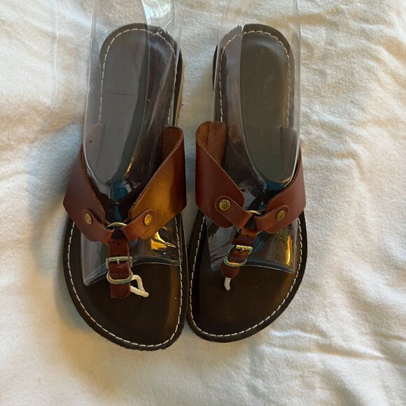 Key West Kino Brown Thong Flip Flop Sandals* - Picture 3 of 6